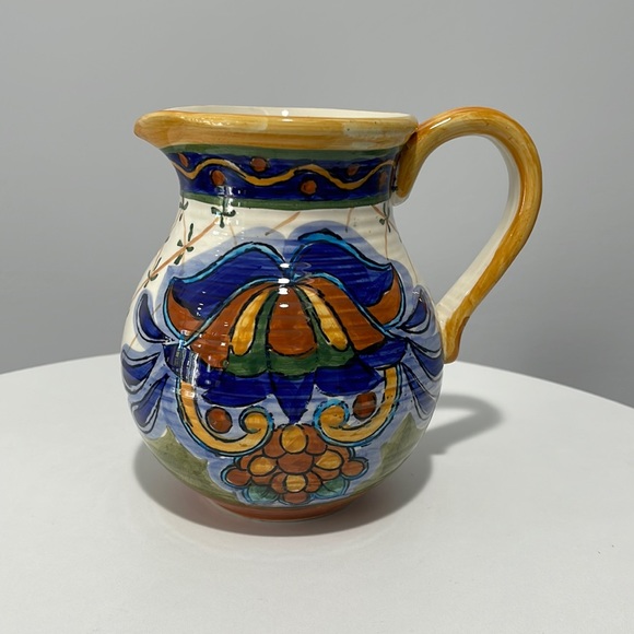 terra bella Kitchen Terra Bella Colorful Ceramic Pottery Pitcher Poshmark